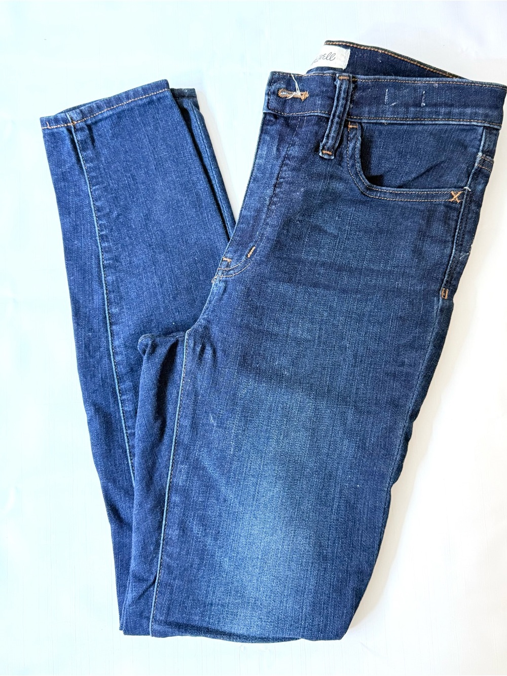 Madewell 9”Mid Rise Dark Blue Skinny Jeans - Picture 7 of 8